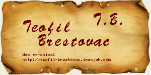 Teofil Brestovac vizit kartica